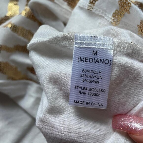 Y2K White and Gold Sequin Top - Picture 8 of 8